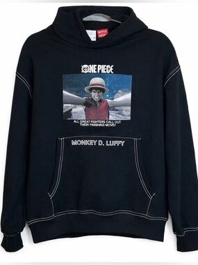 Zara One Piece Luffy Hoodie Black Kids Size 13-14